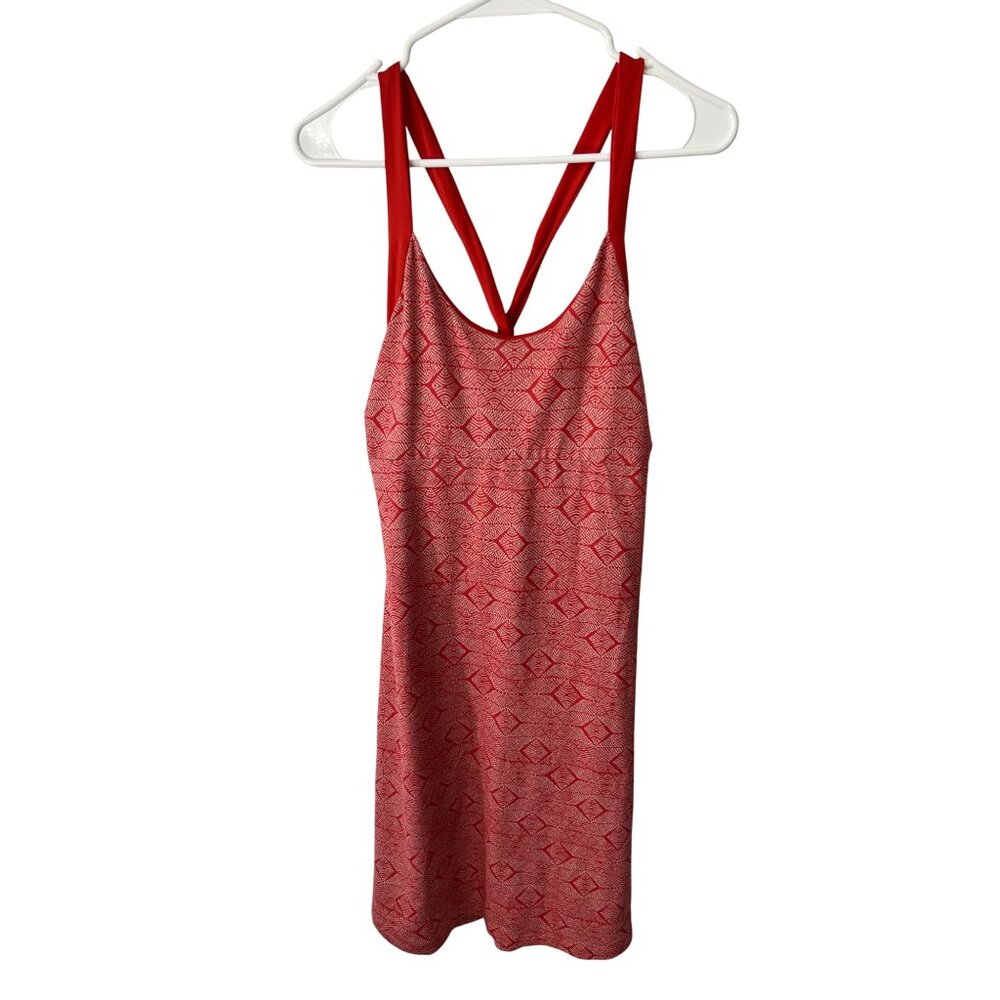 Patagonia Womens Red/Orange Geometric Crisscross Back Tank Dress M